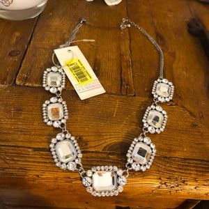 NWT Crystal and Silver Tone Necklace 21”